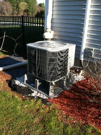 Condenser on risers